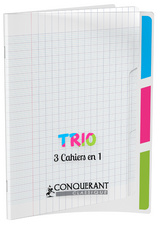 CONQUERANT CLASSIQUE Cahier "3 en 1", 170 x 220 mm, seyès