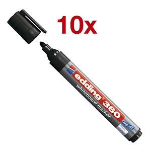 10 edding 360 Whiteboard-Marker schwarz 1,5 - 3,0 mm