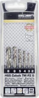 ALPEN HSS-E Metall-Spiralbohrer-Set 6teilig Alpen 100906100 Cobalt DIN 1897 Zyl