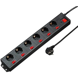hama 6+1 XL 6-fach Steckdosenleiste mit Überspannungsschutz 1,4 m schwarz