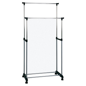 HAKU Möbel Rollgarderobe 44535 silber Metall 80,0 x 96,0-165,0 cm