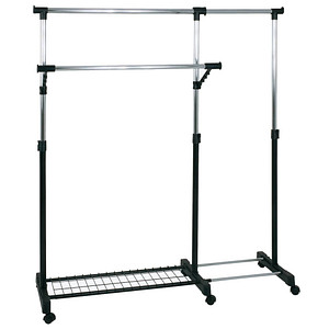 HAKU Möbel Rollgarderobe 44545 silber Metall 94,0-160,0 x 103,0-170,0 cm