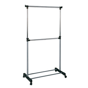 HAKU Möbel Rollgarderobe 44708 silber Metall 90,0 x 120,0-210,0 cm