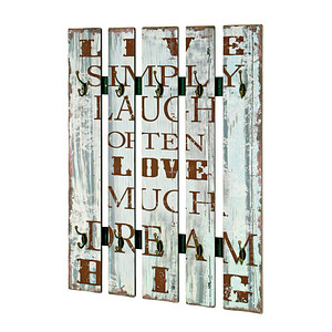 HAKU Möbel Wandgarderobe 89919 Motiv Holz 10 Haken 70,0 x 100,0 cm