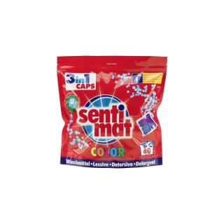 senti mat 3 in 1 Caps, COLOR | 40 Stück Waschmittel Pods für farbige Wäsche