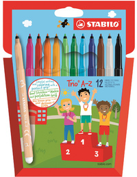 STABILO Fasermaler Trio A-Z, 12er Karton-Etui