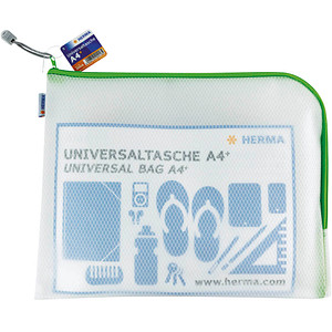HERMA Reißverschlusstasche "Mesh Bags", DIN A4, grün