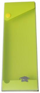 Ausziehbare Stiftebox / Stifteetui / Kleinkrambox, aus PP, mit transparenten Gehäuse und Druckknopf, Farbe: limone– 1 Stück