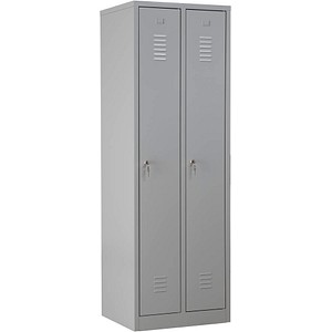 Gürkan Spind lichtgrau 103487, 2 Schließfächer 60,0 x 50,0 x 180,0 cm