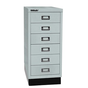 BISLEY MultiDrawer™ L296S Schubladenschrank lichtgrau mit 6 Schubladen 27,8 x 38,0 x 67,0 cm
