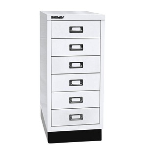 BISLEY MultiDrawer™ L296S Schubladenschrank verkehrsweiß mit 6 Schubladen 27,8 x 38,0 x 67,0 cm