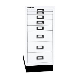 BISLEY MultiDrawer™ L298S Schubladenschrank verkehrsweiß mit 8 Schubladen 27,8 x 38,0 x 67,0 cm