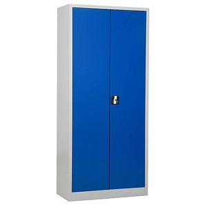 Gürkan Stahlschrank 100050 lichtgrau, enzianblau 80,0 x 38,0 x 180,0 cm