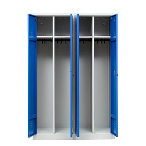 Gürkan Spind lichtgrau, enzianblau 104996, 2 Schließfächer 117,0 x 50,0 x 180,0 cm