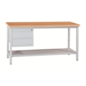 Gürkan Werkbank lichtgrau 2 Schubladen 120,0 x 60,0 x 84,0 cm