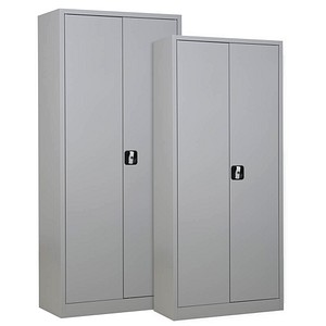 2 Gürkan Stahlschränke 109079 lichtgrau 92,0 / 80,0 x 42,0 / 38,0 x 195,0 / 180,0 cm