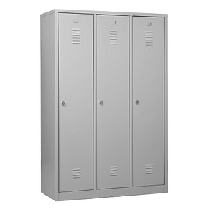 Gürkan Spind lichtgrau 105459, 3 Schließfächer 118,5 x 50,0 x 180,0 cm