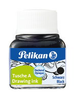 PELIKAN Tusche A, Inhalt: 10 ml im Glas, schwarz (17) besonders geeignet für Re