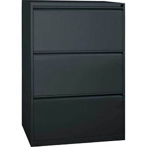 Gürkan Hängeregistraturschrank schwarz mit 3 Schubladen 76,0 x 62,0 x 101,0 cm