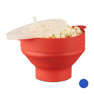 relaxdays Popcornmaker für Mikrowelle 14,5 cm hoch rot