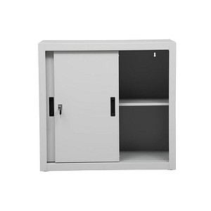 Gürkan Schiebetürenschrank lichtgrau 1 Fachboden 80,0 x 45,0 x 75,0 cm