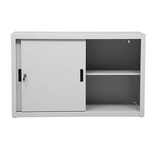 Gürkan Schiebetürenschrank lichtgrau 1 Fachboden 120,0 x 45,0 x 75,0 cm