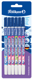 PELIKAN Tintenlöscher Super Pirat 850F/B, 6er Blisterkarte zwei Spitzen - lösch