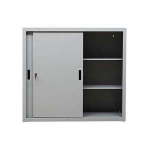 Gürkan Schiebetürenschrank lichtgrau 2 Fachböden 120,0 x 45,0 x 109,0 cm