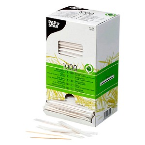 PAPSTAR Zahnstocher "pure", aus Holz, rund, Länge: 65 mm