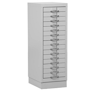 Gürkan Schubladenschrank lichtgrau mit 15 Schubladen 30,0 x 40,0 x 90,0 cm