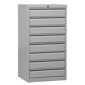 Gürkan Schubladenschrank lichtgrau mit 8 Schubladen 53,0 x 43,0 x 98,0 cm