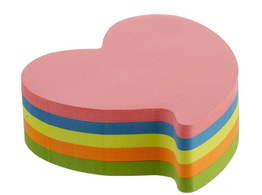 KORES Haftnotizen-Würfel "Herz", 250 Blatt, 5-farbig je 50 Blatt in gelb, orang