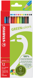 STABILO Buntstifte GREENcolors, 18er Karton-Etui sechseckig, Minenstärke: 2,8 m