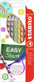 STABILO Buntstifte EASYcolors, für Linkshänder, 6er Etui aus Karton / Kunststof