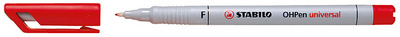 STABILO Folienstift OHPen universal, wasserlöslich, rot Strichstärke: 0,7 mm / 