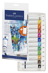 FABER-CASTELL Acrylfarbe in Tube, 12er Kartonetui