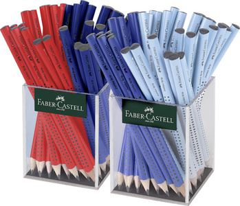 FABER-CASTELL Bleistift Jumbo GRIP, 2er Köcher