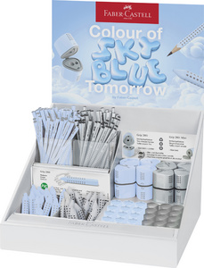 FABER-CASTELL Familiendisplay GRIP 2001, silber / sky blue