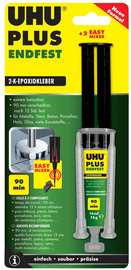 UHU 2-Komponenten-Klebstoff plus en dfest,Doppelkammerspritze (5664565)