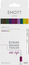 uni-ball Fineliner EMOTT, 10er Set "Calm-Tone Colors