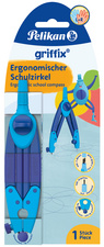 Schulzirkel griffix, blau, ergonomisch integrierte Ersatzminen und Anspitzer