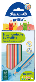 Pelikan Dreikant-Buntstifte griffix, 9er Kartonetui