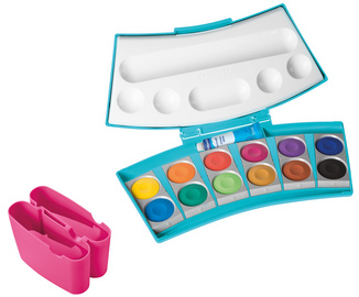 Pelikan Deckfarbkasten ProColor 735, 12 Farben, türkis/pink