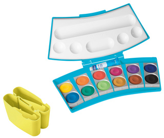 Pelikan Deckfarbkasten ProColor 735, 12 Farben, türkis/gelb