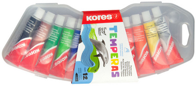 Kores Temperafarbe "Temperas", 12er Kunststoffetui
