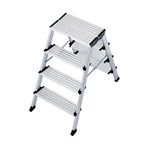 KRAUSE Doppel-Klapp Tritt (Alu) 126047 2x4 Stufen Standhöhe ca 0,85m 5,5kg