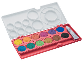 LAMY Deckfarbkasten aquaplus, rot, 12 Farben