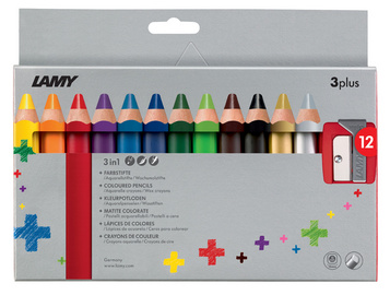 12 LAMY 3plus Buntstifte farbsortiert