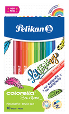 Pelikan Fasermaler colorella brushpen, 10er Kartonetui