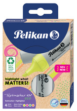 Pelikan Textmarker 490 eco, 4er Etui Neon-Farben